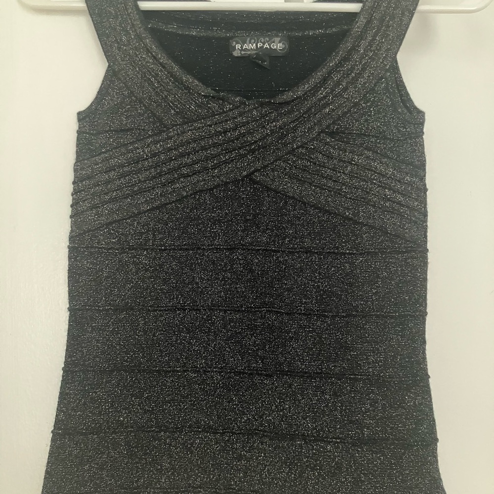 Rampage Charcoal Shimmer Dress